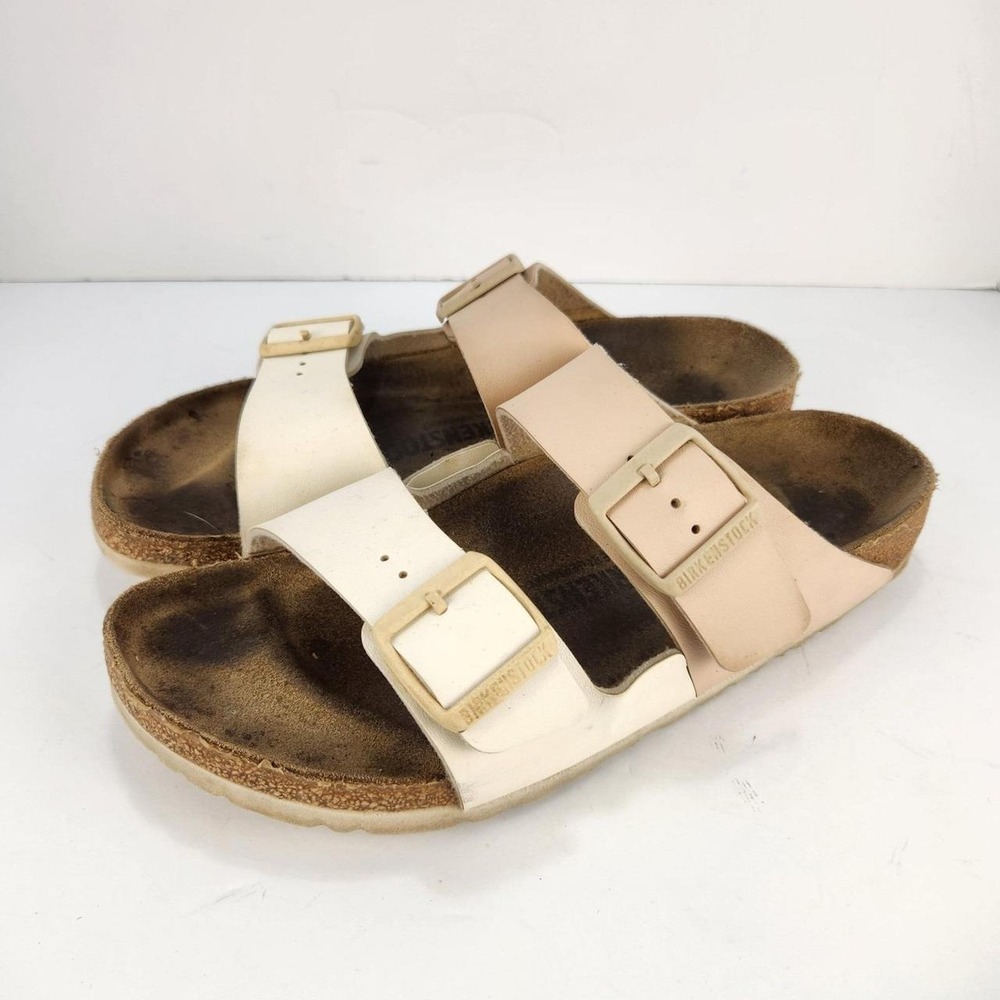 Birkenstock Arizona Women's Size 10 / EU 41 Two Strap Sandals Beige Cream